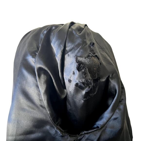 Vintage Sasson Borgazia Faux Fur Coat Jacket Black Rainbow Striped Arm 80s - Picture 9 of 9